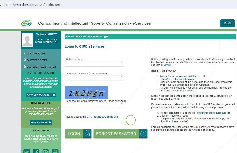 CIPC Login: How To Login to CIPC South Africa? 9 CIPC Login South Africa