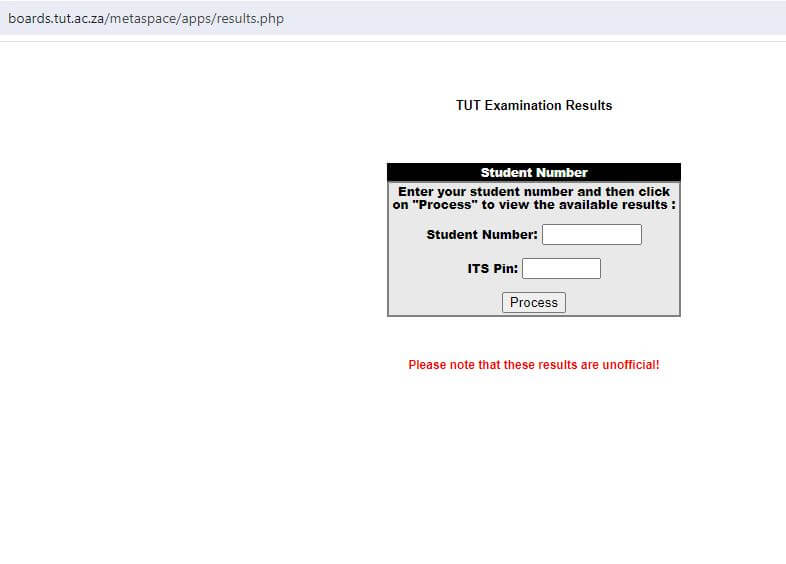 How To Access Your TUT Exam Results 3 TUT Exam Results